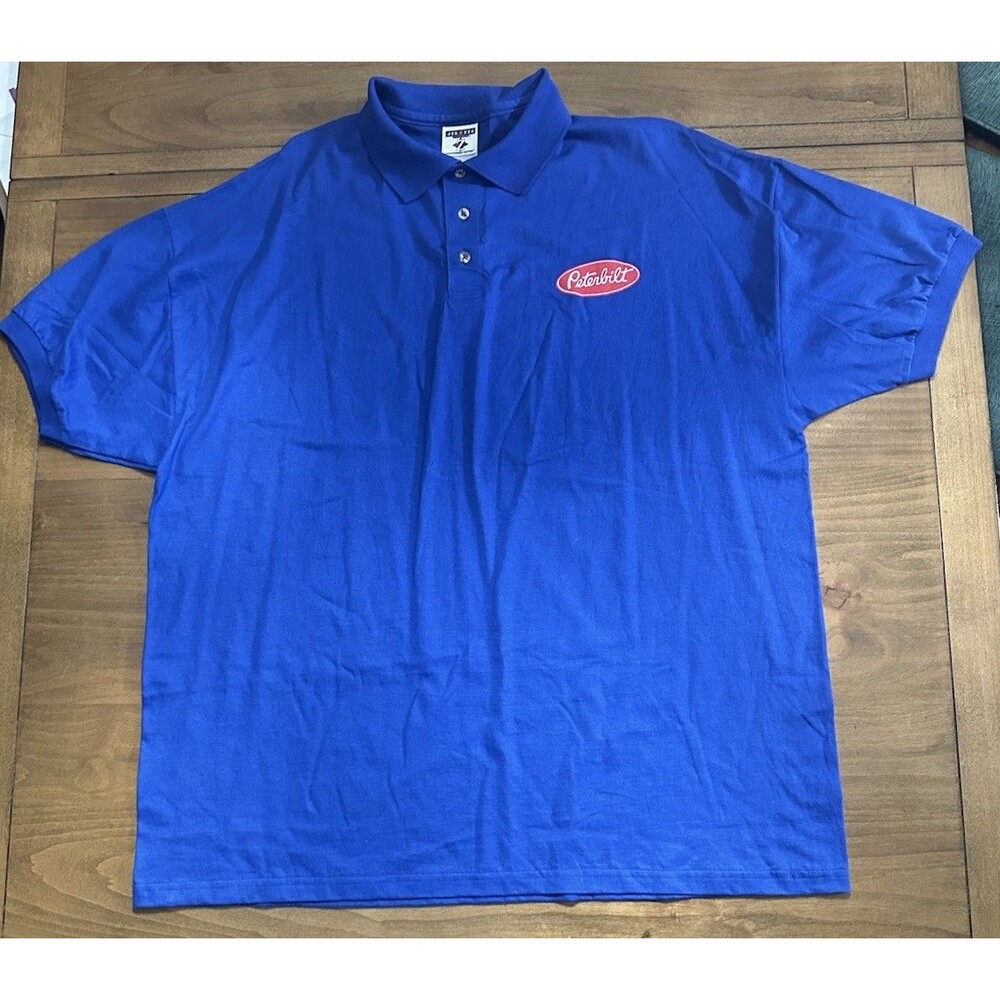PETERBILT Polo Shirt Men's Blue 2X Jerzees Activewear Heavy Weight Cotton